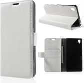 Litchi Cover wallet case hoesje Sony Xperia Z5 Premium wit