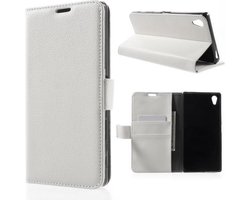 Litchi Cover wallet case hoesje Sony Xperia Z5 Premium wit