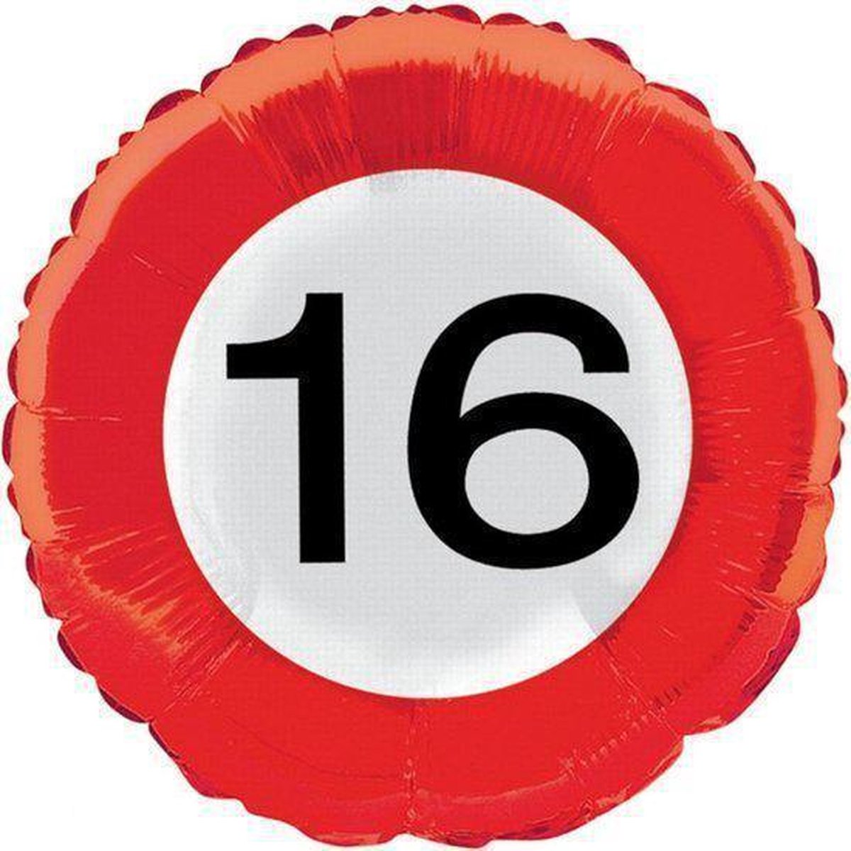Heliumballon Verkeersbord - Leeftijd 16 Jaar