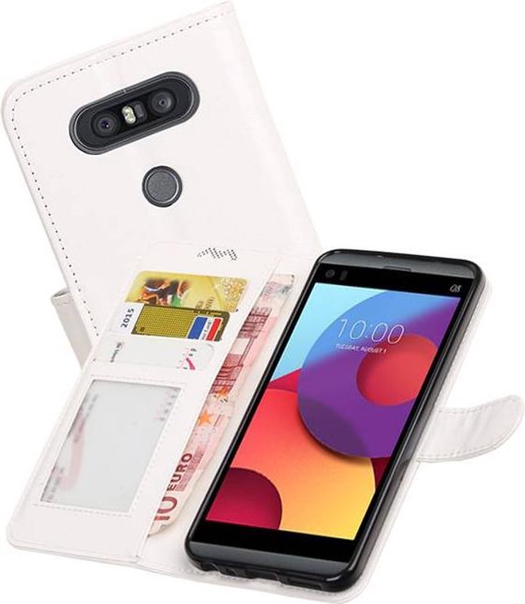 Hoesje Geschikt voor LG Q8 - Portemonnee hoesje booktype wallet case Wit