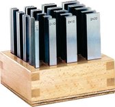 Set parallelle onderlegblokken 100mm In houten standaard