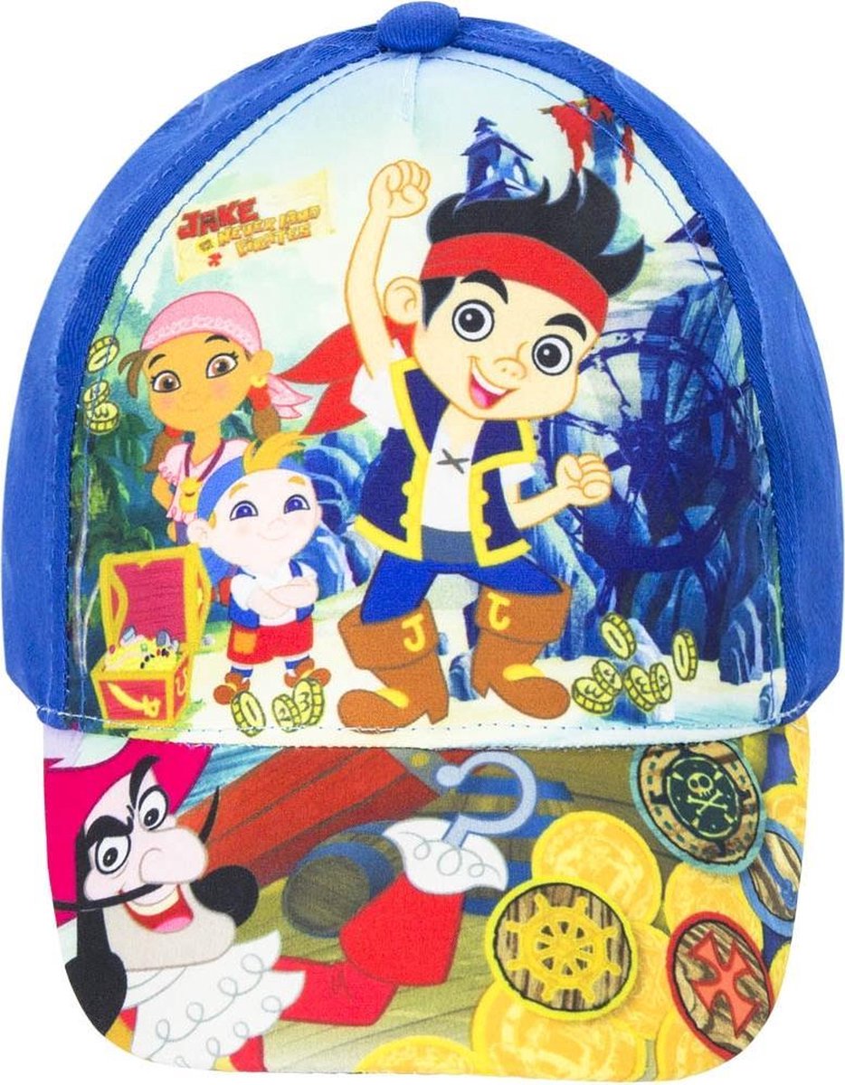 Pet/cap van Jake en de Nooitgedacht piraten,helderblauw 54 cm