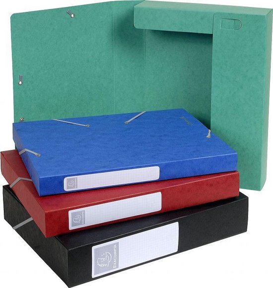 Exacompta Elastobox Cartobox rug van 4 cm geassorteerde kleuren: groen blauw geel rood paars zwa... - Exacompta