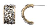 Behave - Oorbellen - Oorstekers - Dames - Mat goud kleur - In de vorm van een halve oorring - Vintage design - Met steentjes - 1.8cm
