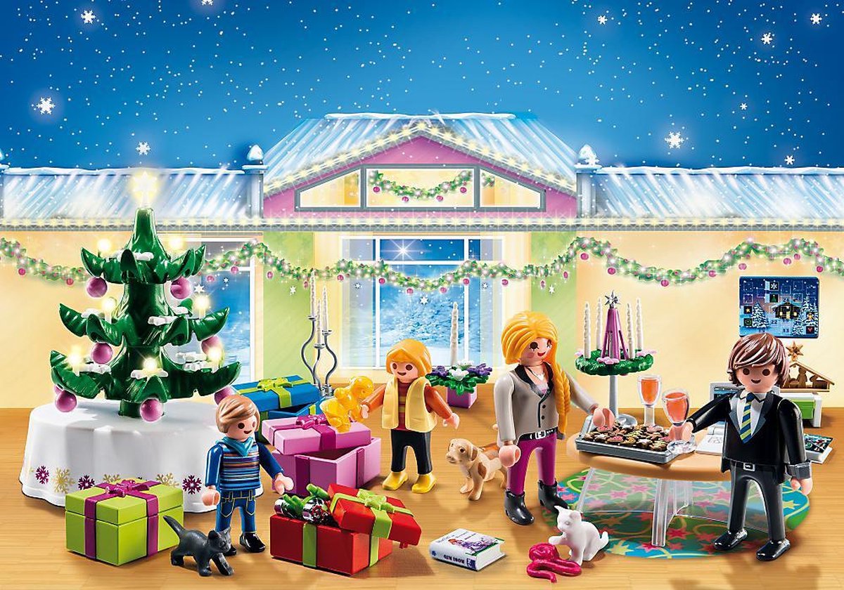 Playmobil Adventskalender "Kerstavond" met verlichte boom - 5496 | bol