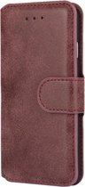 Shop4 - Geschikt voor iPhone 7/8 Hoesje - Wallet Case Matte Retro Look Rood