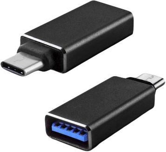 DW4Trading® USB C 3.1 male naar USB A 3.0 female adapter verloop zwart