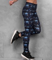 Girlie cool printed sport legging, Kleur Abstract Blue, Maat L