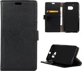 Litchi cover zwart wallet case hoesje HTC 10