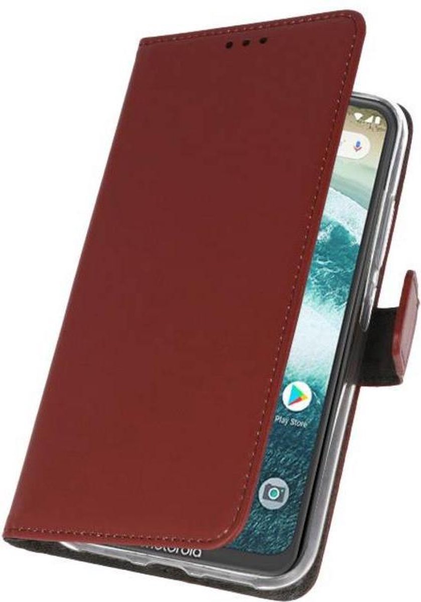 Bestcases Pasjeshouder Telefoonhoesje Motorola Moto One - Bruin