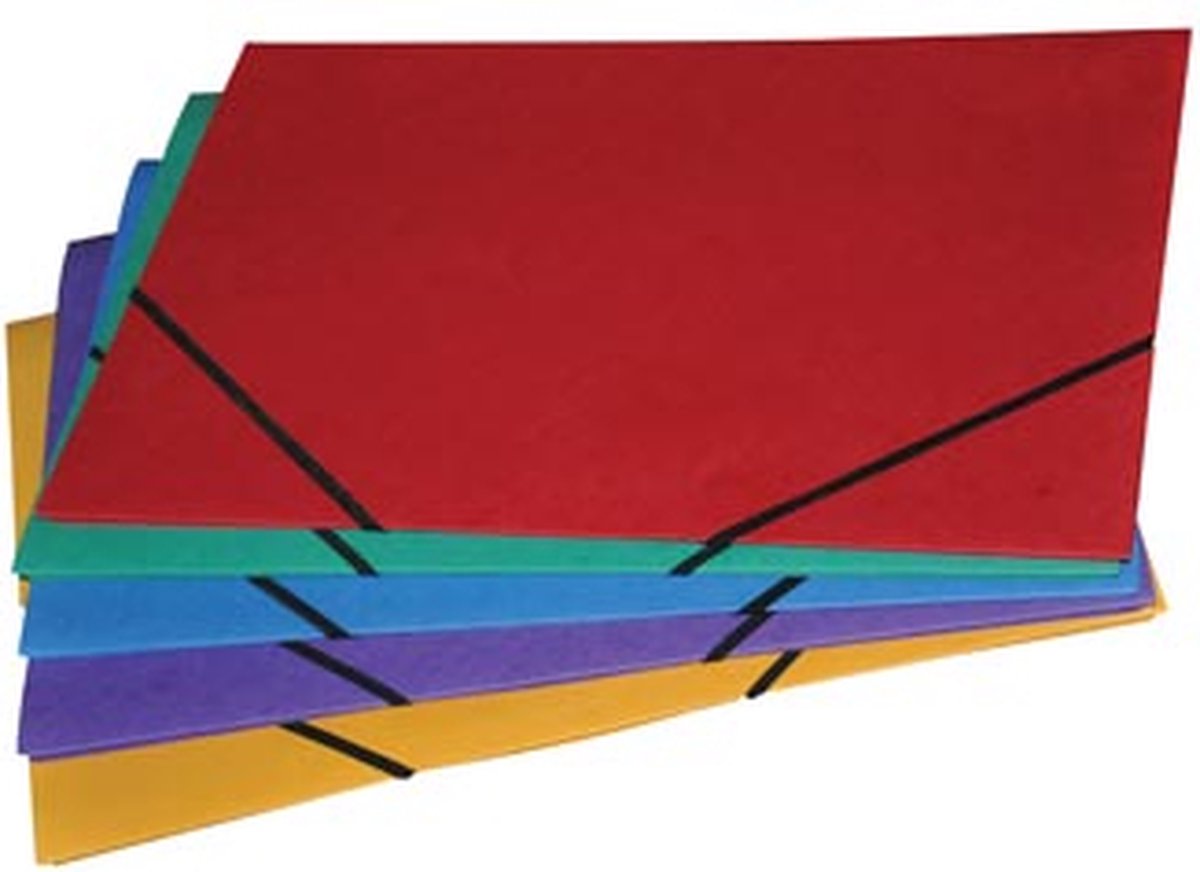 Class'ex elastomap formaat 28 x 38 cm (B4) met kleppen geassorteerde kleuren - 5 stuk