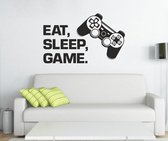 Muursticker - Eat Sleep Game - 50x88 - Zwart