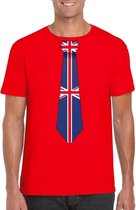 Rood t-shirt met Engeland vlag stropdas heren M