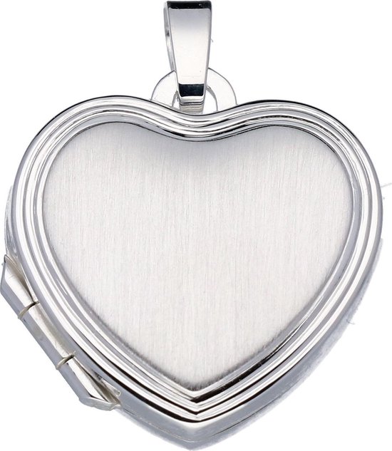 Silver Lining medaillon - zilver - 19 x 18 mm - hart - mat glanzend