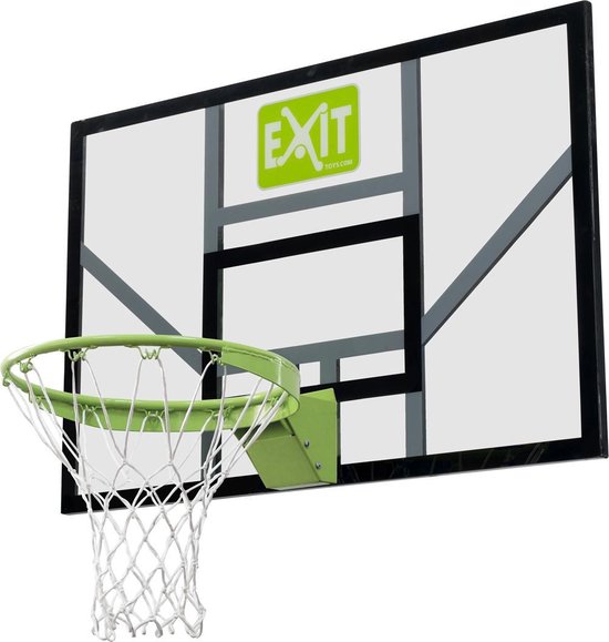 EXIT Galaxy basketbalbord met dunkring en net - groen/zwart