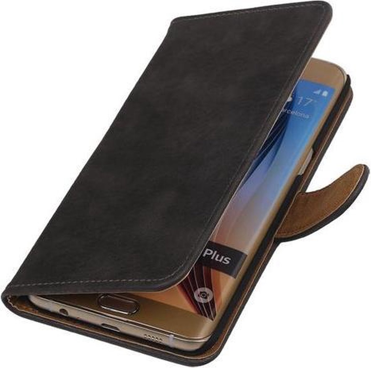 Hout Grijs Hoesje - Samsung Galaxy S6 edge Plus