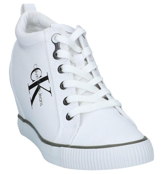 Calvin Klein - Ritzy - Sneaker met sleehak - Dames - Maat - Wit - -White Canvas | bol.com