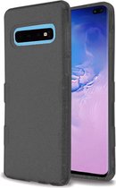 HB Hoesje Geschikt voor Samsung Galaxy S10 Plus - Glitter Back Cover - Zwart