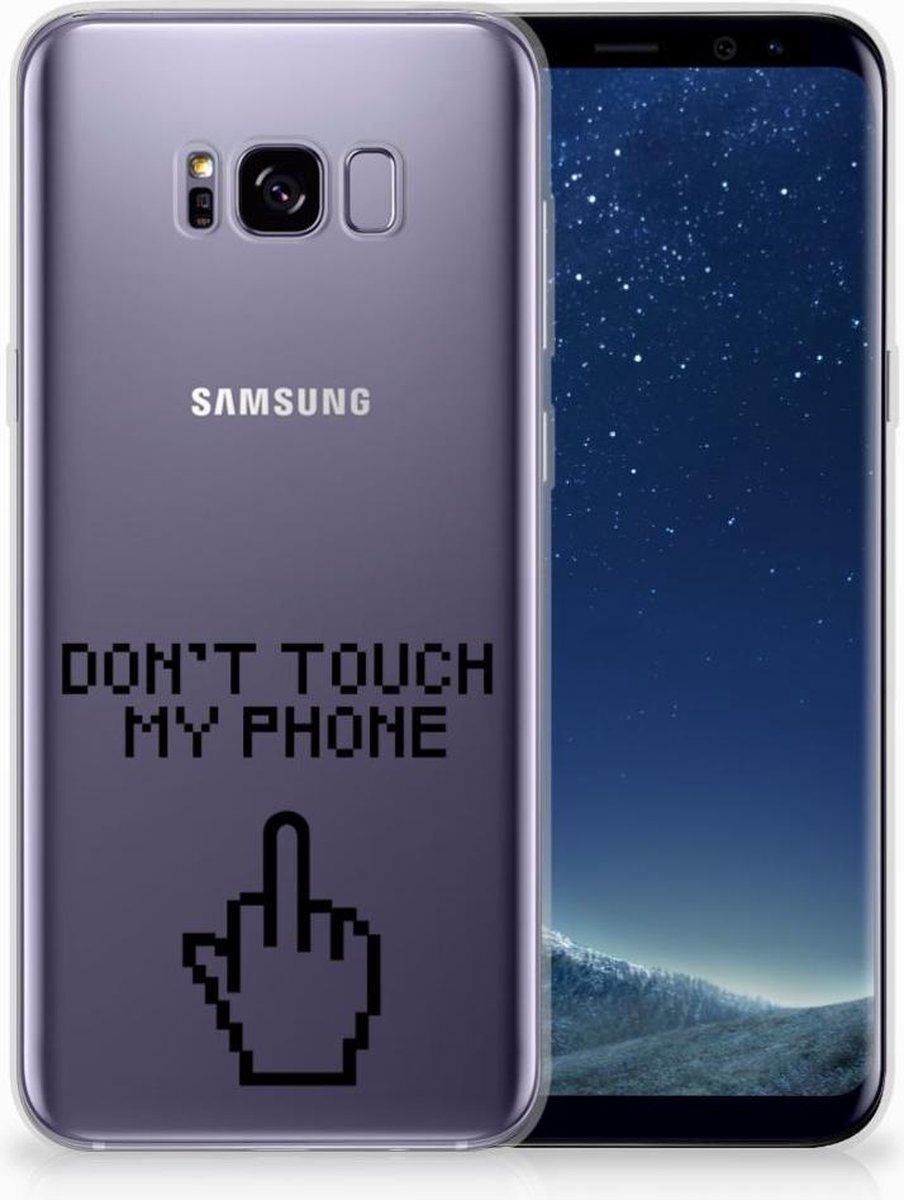 Samsung Galaxy S8 Plus Silicone-hoesje Finger Don't Touch My Phone