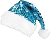 Boland Kerstmuts Met Pailletten Lichtblauw
