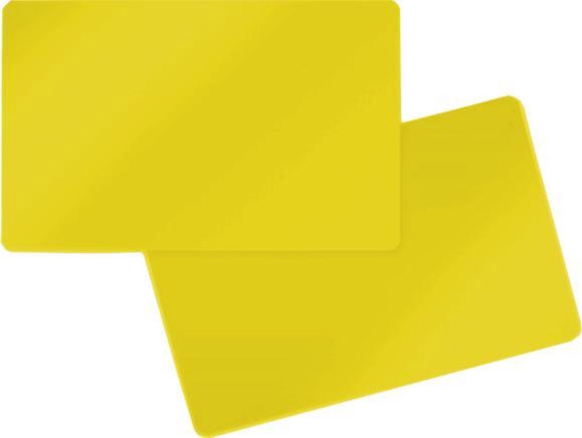 100 stuks Glanzend gelamineerde gele PVC kaarten - Prijskaarten