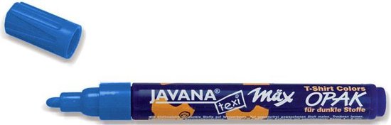 Foto: Blauwe textiel stift javana texi max 2 4 mm kogelpunt hoge kwaliteit textiel marker op waterbasis geschikt op zowel licht als donker textiel