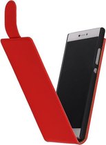 Rood Effen Classic Flip case hoesje voor Huawei Ascend P6