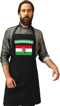 Hongaarse vlag keukenschort/ barbecueschort zwart heren en dames - Hongarije schort