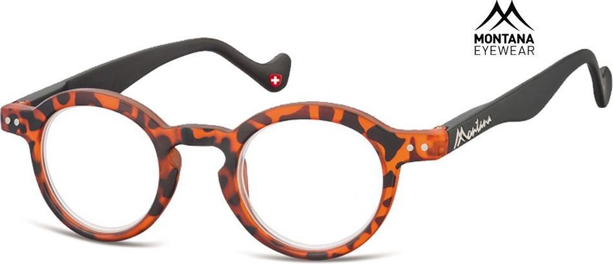 Montana Leesbril Panto Turtle Oranje Sterkte +3,00 (box69)