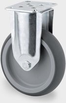 TENTE bokwiel, staal met geschroefde wielas, kunststof wiel en grijze rubberband,  Ø 75mm