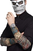 2x Tattoo sleeves Day of the Dead voor volwassenen - Verkleed accessoires
