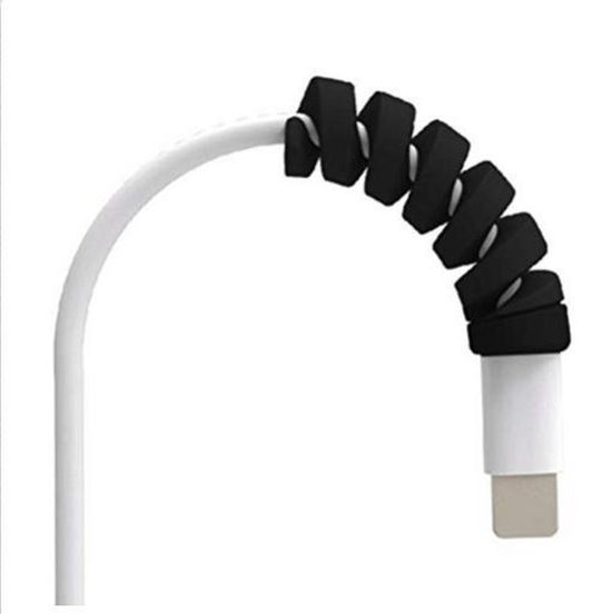 Kabel beschermer - Cable protector - Charger/oplader - Spiraal - 5 stuks - Flexibel - Zwart