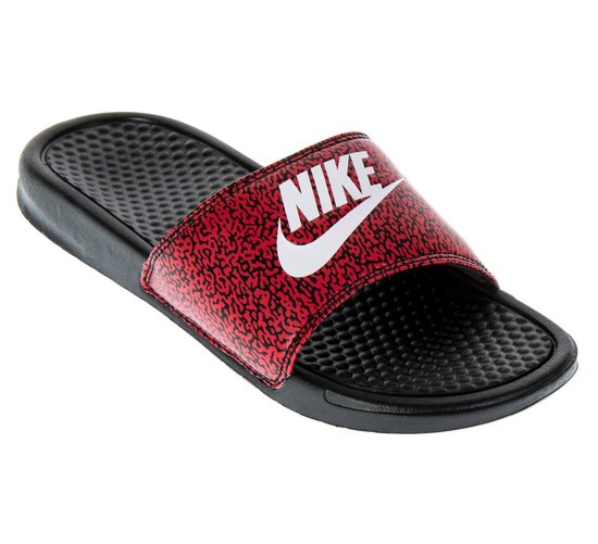 Nike Benassi JDI Print Slippers Heren Slippers - Maat 45 - Mannen -  rood/wit/zwart | bol.com