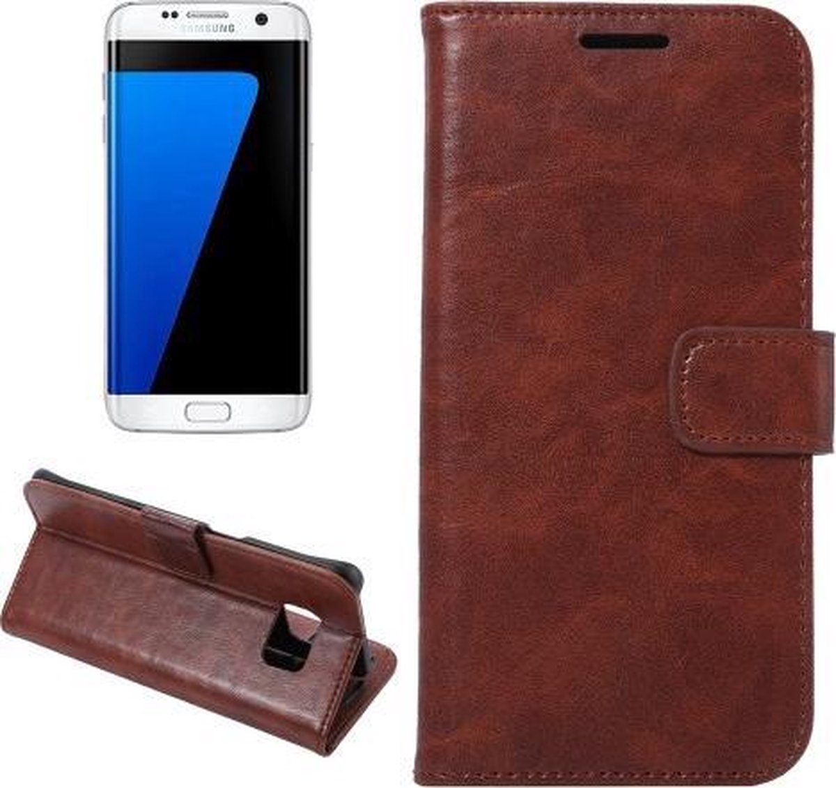 Celltex Cover wallet case hoesje Samsung Galaxy S7 edge bruin