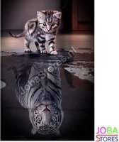 Diamond Painting "JobaStores®" Kitten-Tijger - volledig - 30x40cm