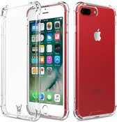 Hoesje geschikt voor Apple iPhone 8 Plus - Siliconen Hoesje met Versterkte Rand Shockproof Transparant Doorzichtig, TPU Gel Soft Hoesje