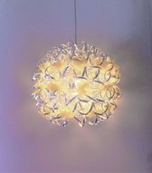 Funnylight Design Trendy aluminium hanglamp vrolijk met zacht gele organza bloemen