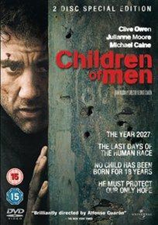DVD hoes "Children of Men" met Clive Owen, Julianne Moore en Michael Caine. Jaar 2027.