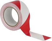 Afzetlint rood wit geblokt afzetlint  – scheurvast – 500 meter rol - 8 cm breed