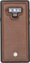 Bomonti - Coque Samsung Galaxy Note9 Clevercase marron Milan - Coque arrière en cuir fait main - Convient pour le chargement sans fil