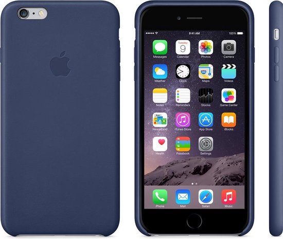 Zeg opzij Kritisch vis Apple Leren Hoesje voor iPhone 6/6s Plus - Donkerblauw | bol.com