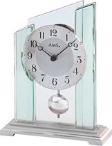 Glazen AMS tafelklok met quartz-slinger uurwerk
