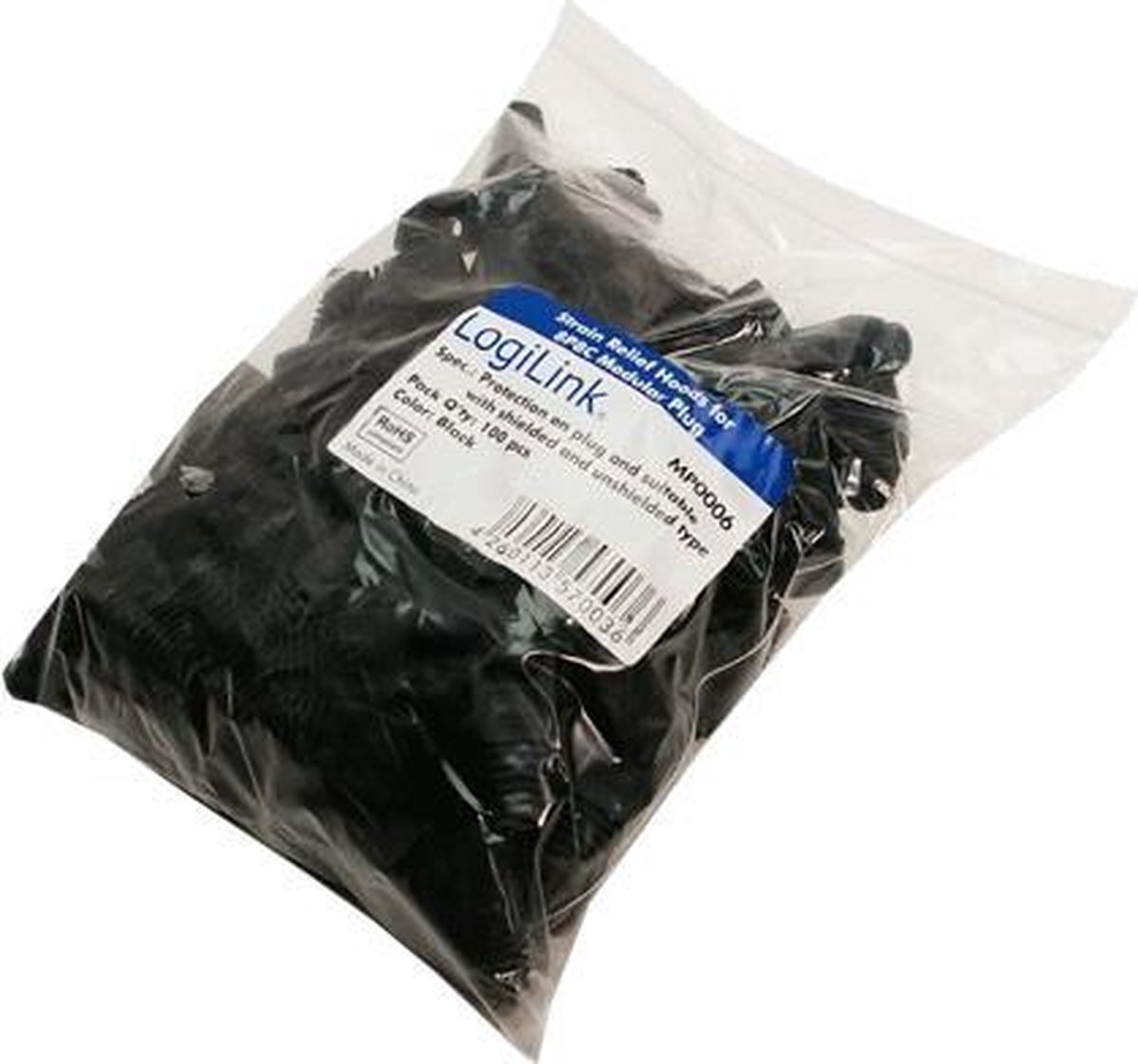 RJ45 Tule Zwart 100 stuks 6mm - Kabelverbinder - Kabel Connector