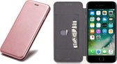 Apple iPhone 7 - Lederen Wallet Hoesje Roze / Roségoud met Siliconen Houder - Portemonee Hoesje - Book Case - Flip Cover - Klap - 360 beschermend Telefoonhoesje