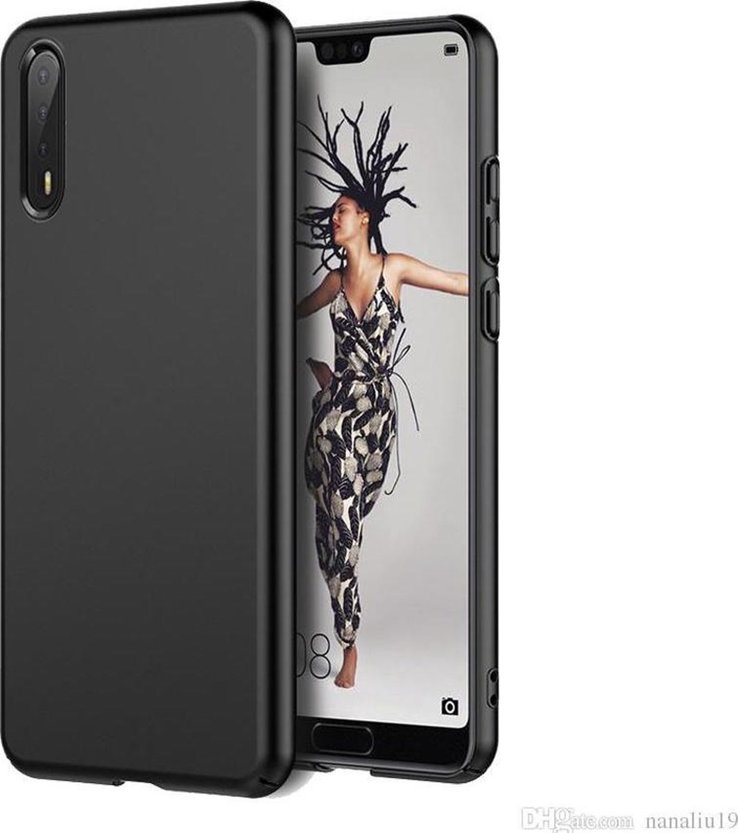 Huawei P20 zwart siliconen hoesje - matte zwart
