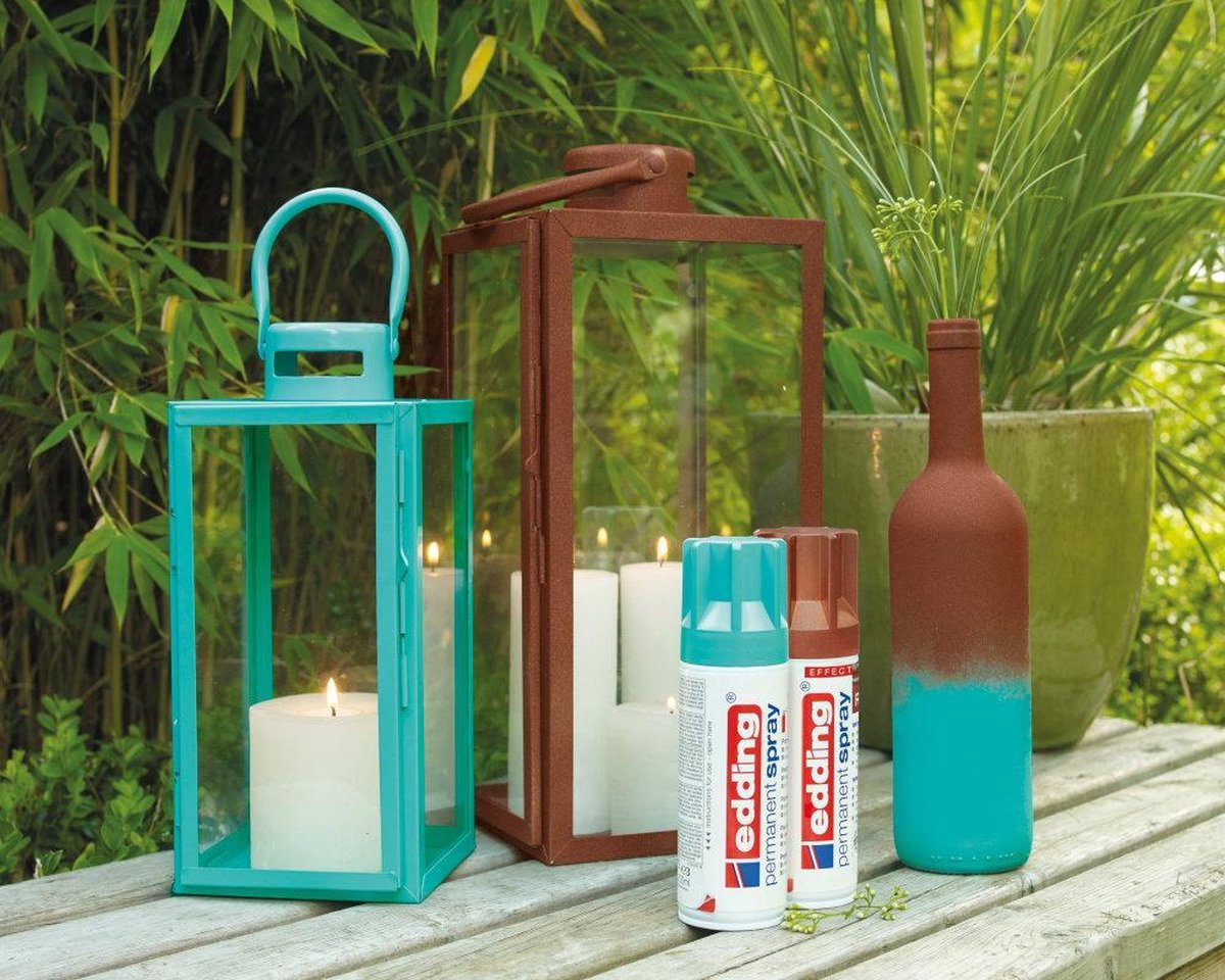 edding 5200 spuitverf in spuitbus - rijkgoud mat - 1 stuk - 200 ml verf - direct dekkend – 0,7-1 m2 oppervlak - acrylverf voor het lakken en versieren van glas, metaal, hout, keramiek, kunststof, canvas - permanent spray, verfspray – foto 6