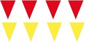 Gele/Rode feest punt vlaggetjes pakket - 200 meter - slingers/ vlaggenlijn