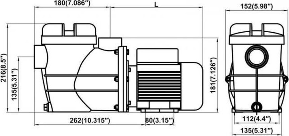 Zwembadpomp 0.25 pk met voorfilter - elektrische pomp - filter pomp - zwembad – foto 6