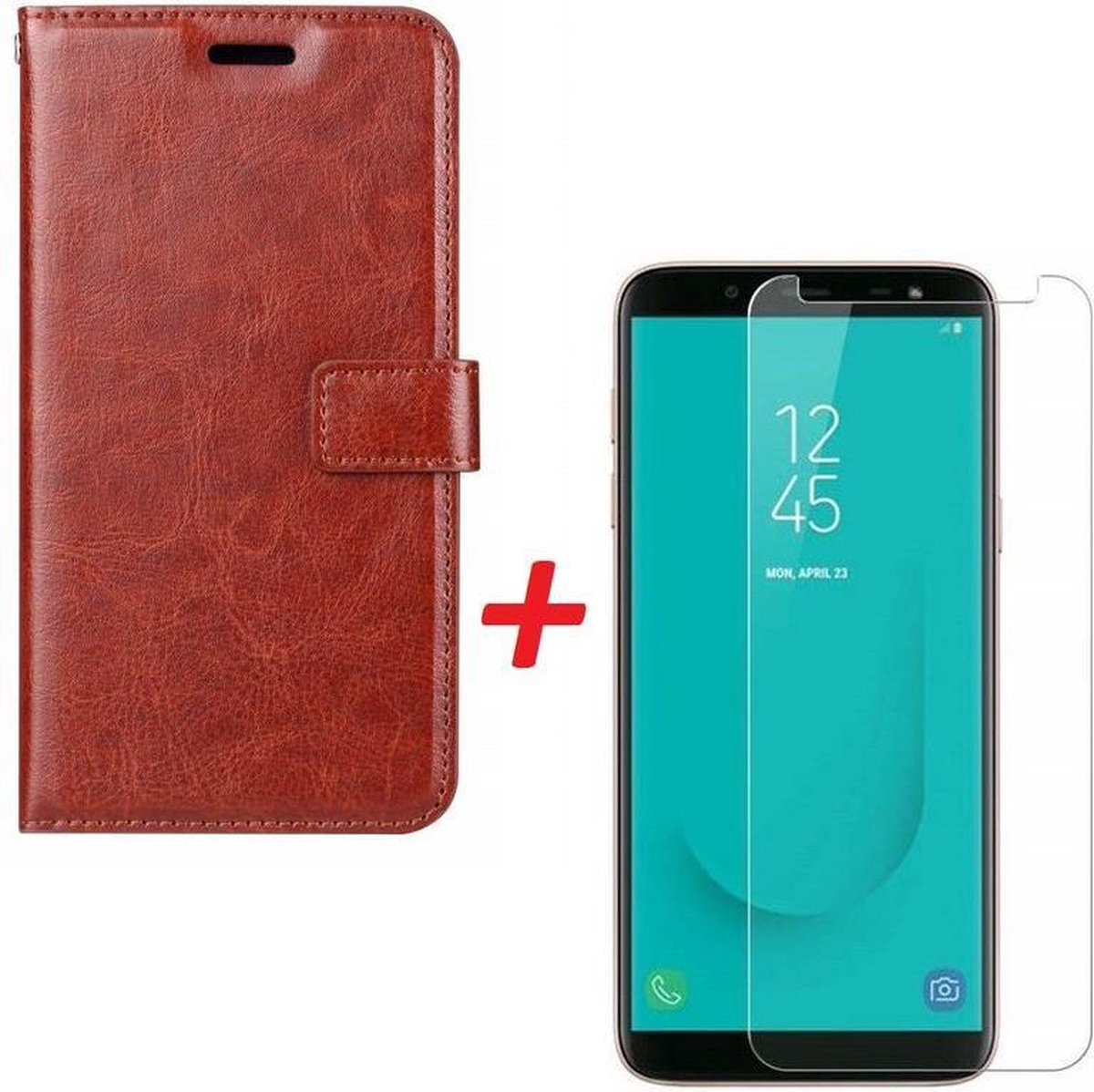 MK24 Telefoonhoesje - Book Case - Geschikt Voor Samsung Galaxy A9 (2018) - Bruin