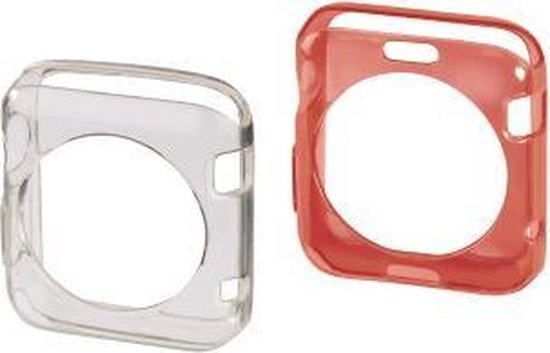 Hama Crystal Cover Set Apple Watch 42Mm Transpar&Rood